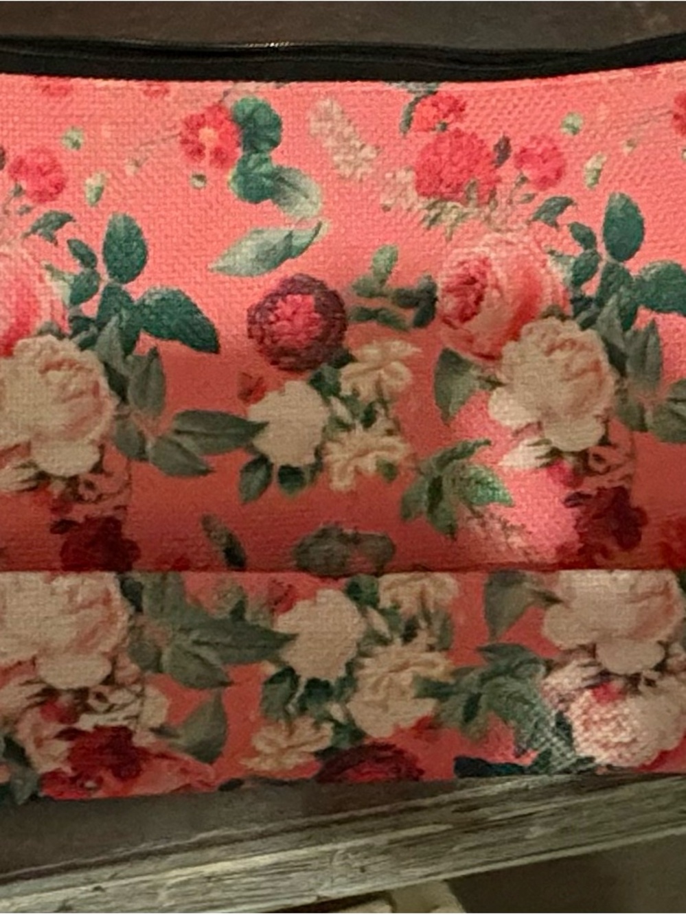 Coral Floral Clutch Bag